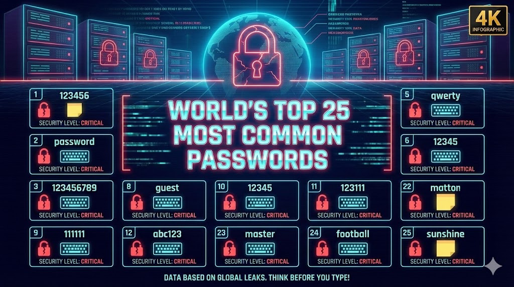 World's Top 25 Most Common Passwords