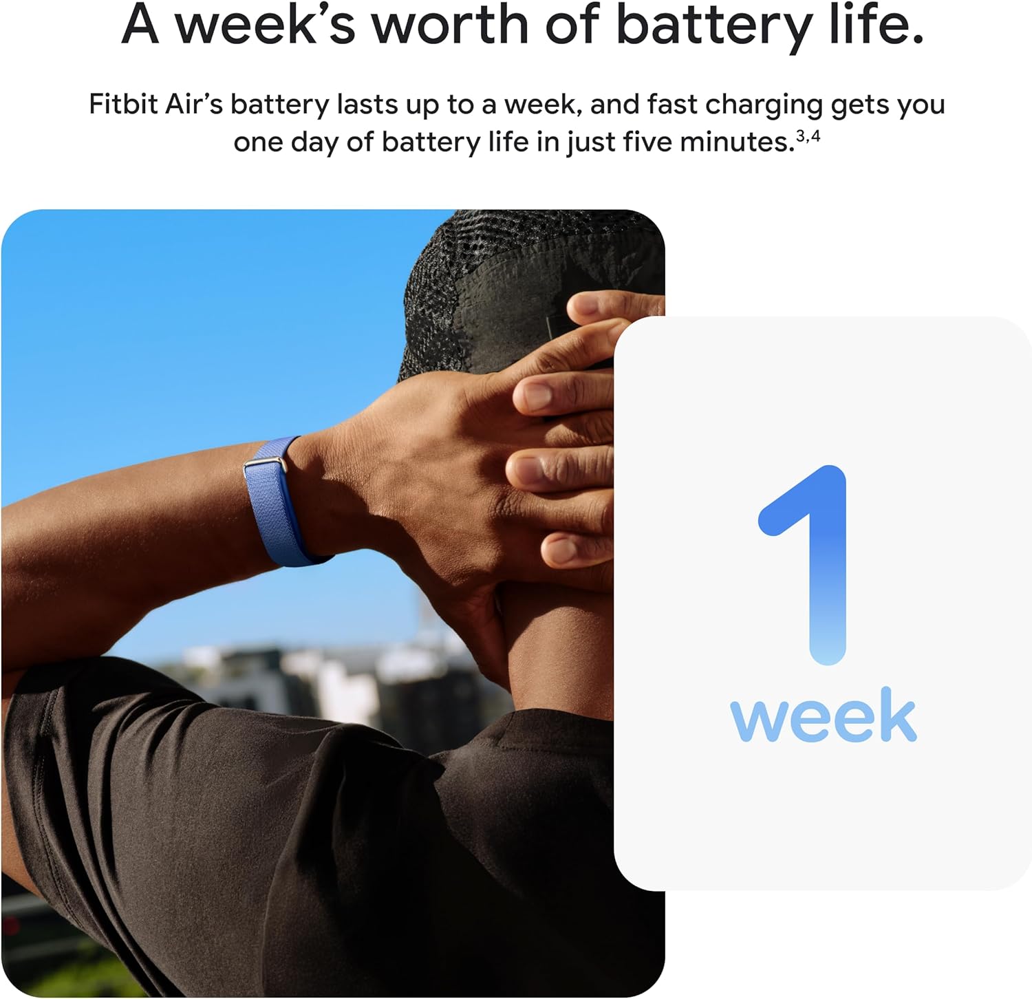 Google Fitbit Air battery life up to 7 days